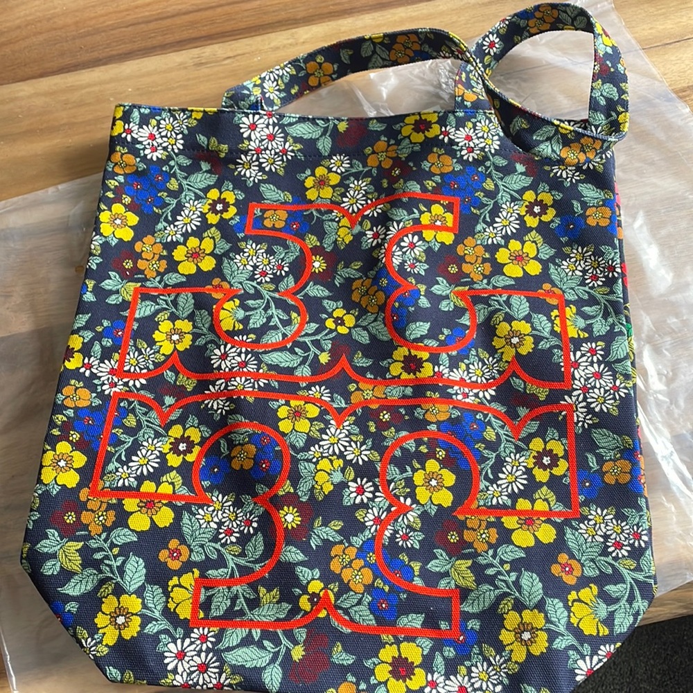 Brand new Tory Burch floral canvas tote